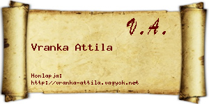 Vranka Attila névjegykártya