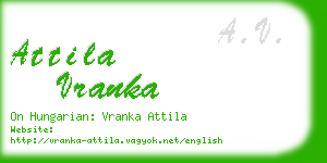 attila vranka business card